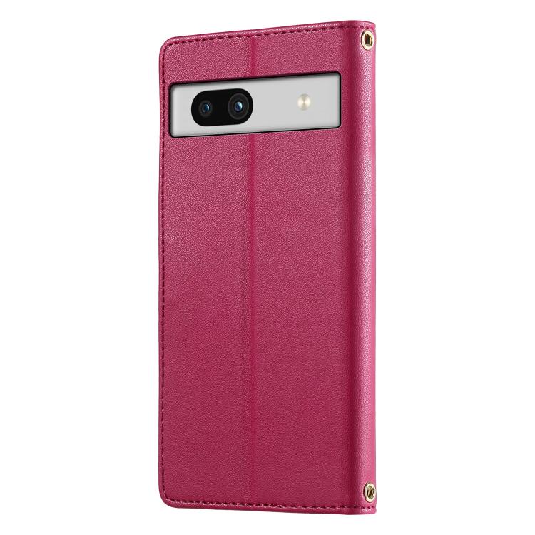 For Google Pixel 7a Cute Cats Magnetic Closure Vegan Leather Phone Case with Strap