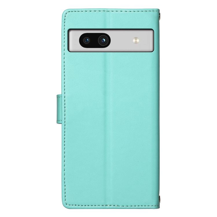 For Google Pixel 7a Cute Cats Magnetic Closure Vegan Leather Phone Case with Strap