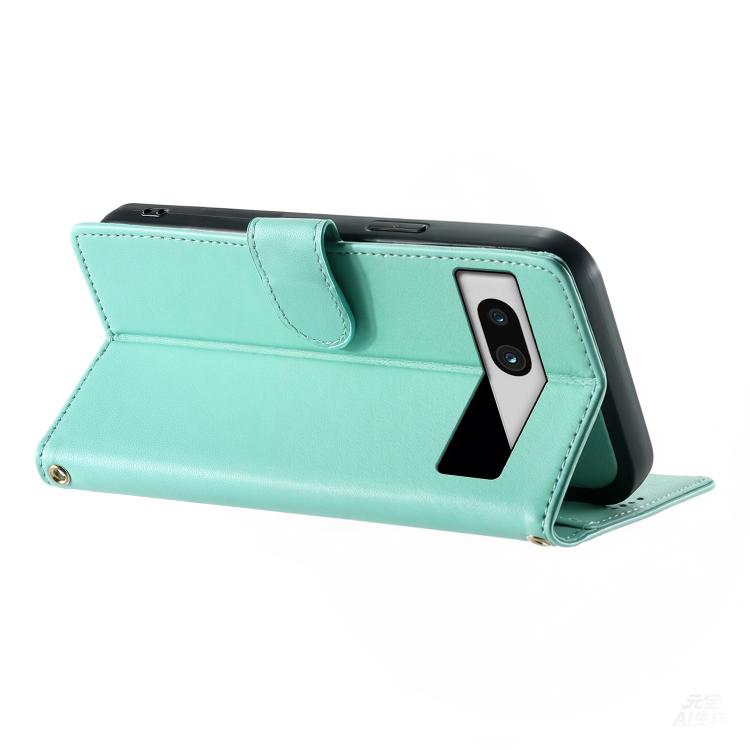 For Google Pixel 7a Cute Cats Magnetic Closure Vegan Leather Phone Case with Strap