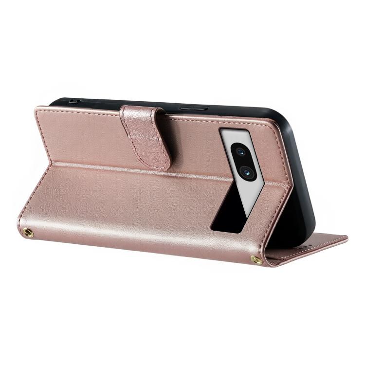 For Google Pixel 7a Cute Cats Magnetic Closure Vegan Leather Phone Case with Strap