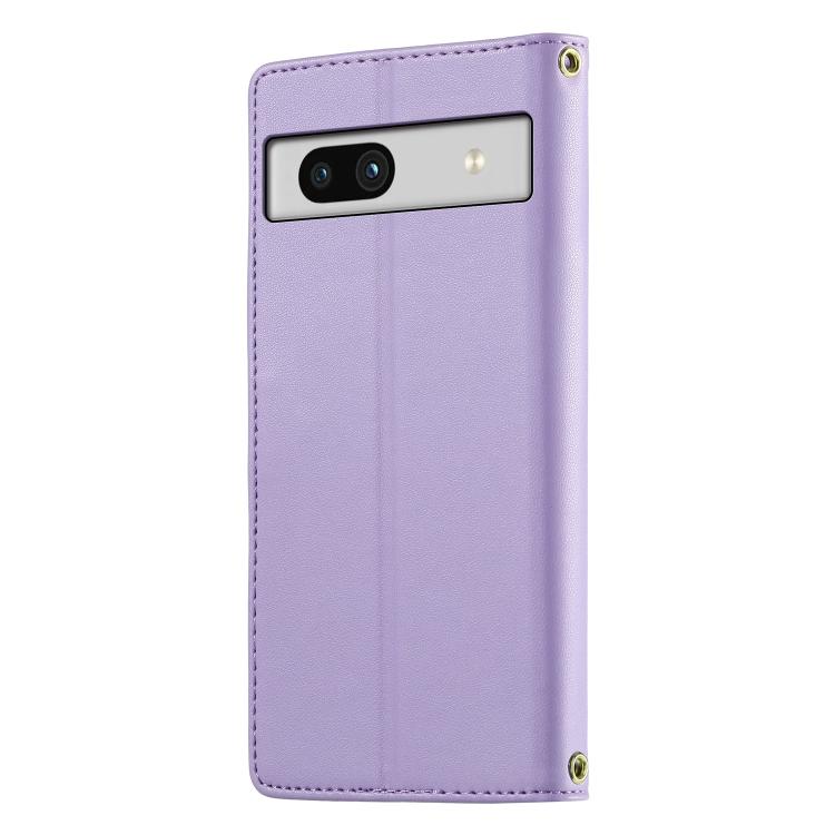 For Google Pixel 7a Cute Cats Magnetic Closure Vegan Leather Phone Case with Strap