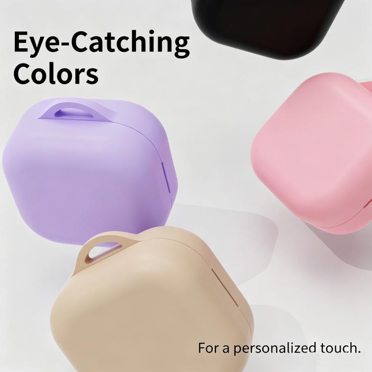 For Galaxy Buds4 / Buds4 Pro 2mm Thickness One-piece Silicone Earbuds Protective Case with Hook