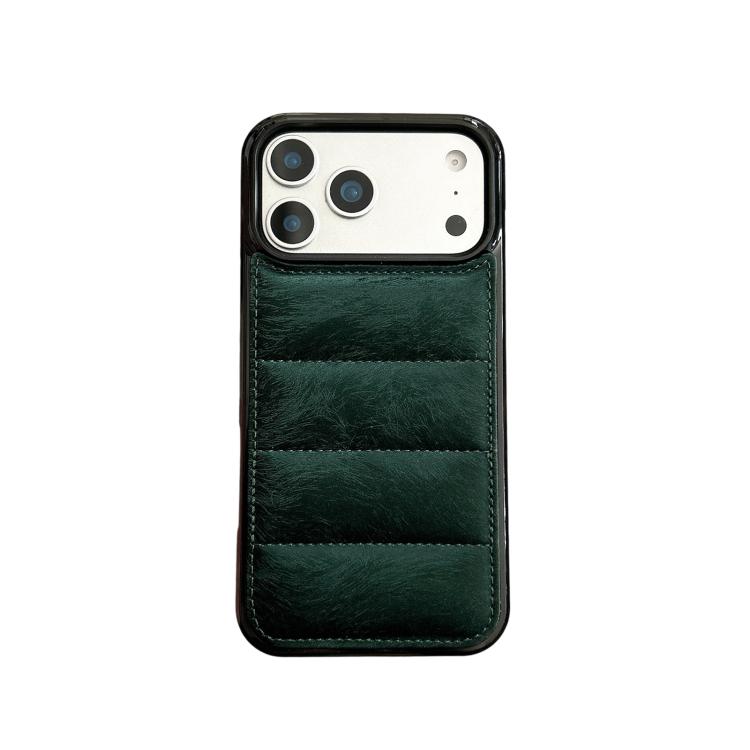 For iPhone 15 Pro Horsehair Eiderdown Cotton Filling Airbag PU + TPU Phone Case
