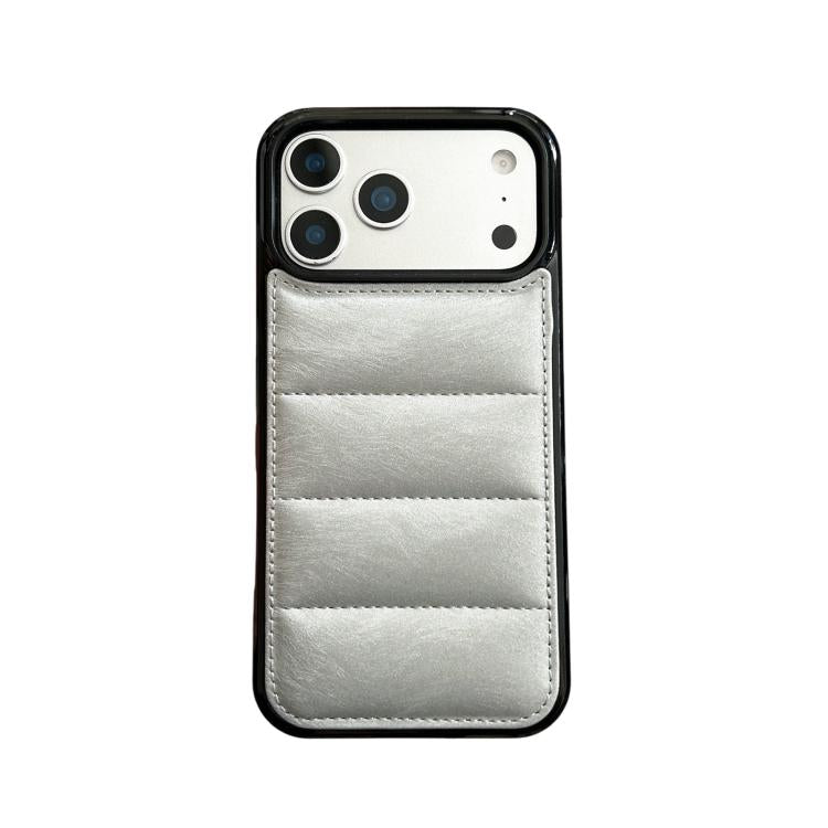 For iPhone 13 Pro Max Horsehair Eiderdown Cotton Filling Airbag PU + TPU Phone Case