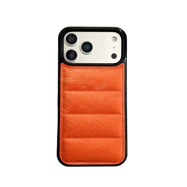 For iPhone 13 Horsehair Eiderdown Cotton Filling Airbag PU + TPU Phone Case