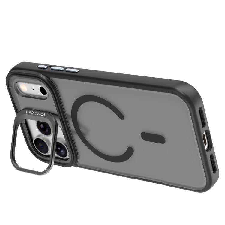 For iPhone 17 Pro LeReach Le-Luster Series Metal Lens Kickstand Magnetic Phone Case