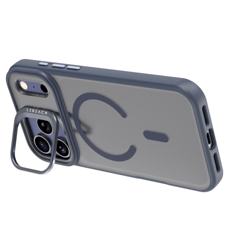 For iPhone 17 Pro LeReach Le-Luster Series Metal Lens Kickstand Magnetic Phone Case