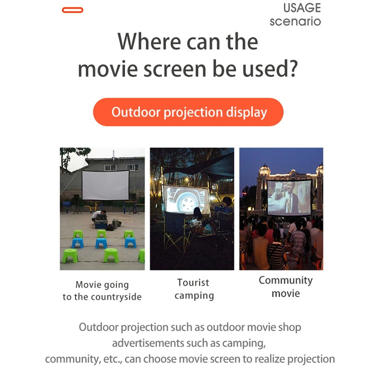 Simple Folding High Density Polyester Projector Film Curtain, Size:84 inch (4:3) Projection Area: 172x128cm
