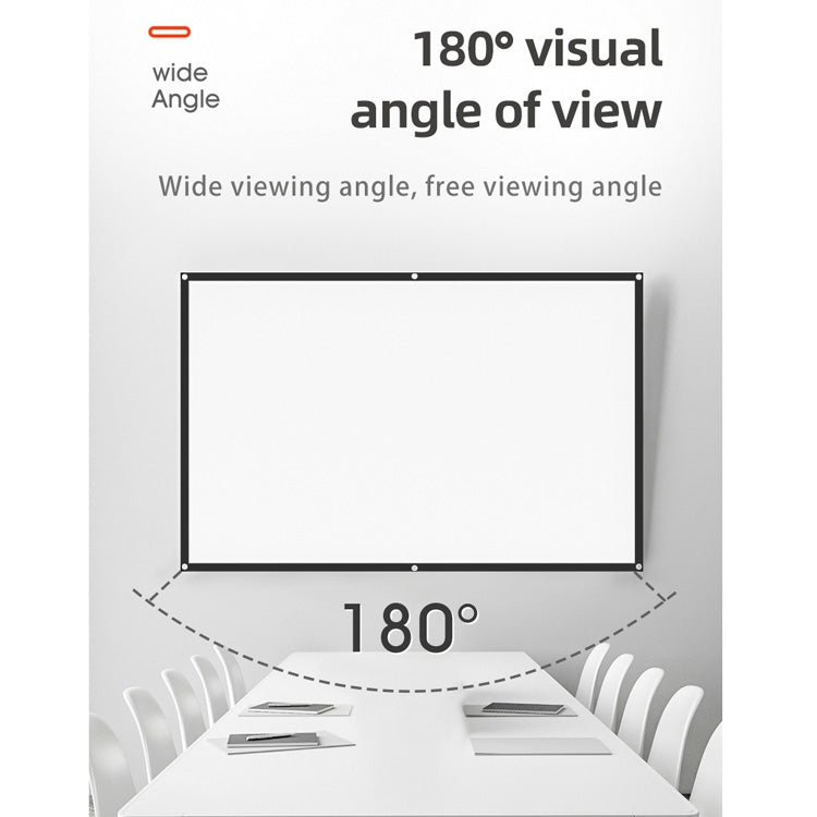 Simple Folding High Density Polyester Projector Film Curtain, Size:100 inch (16:9) Projection Area: 221x125cm