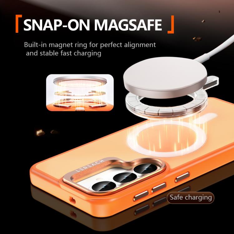 For Galaxy S26 5G LeReach Le-Luster Series Metal Lens Kickstand Magnetic Phone Case