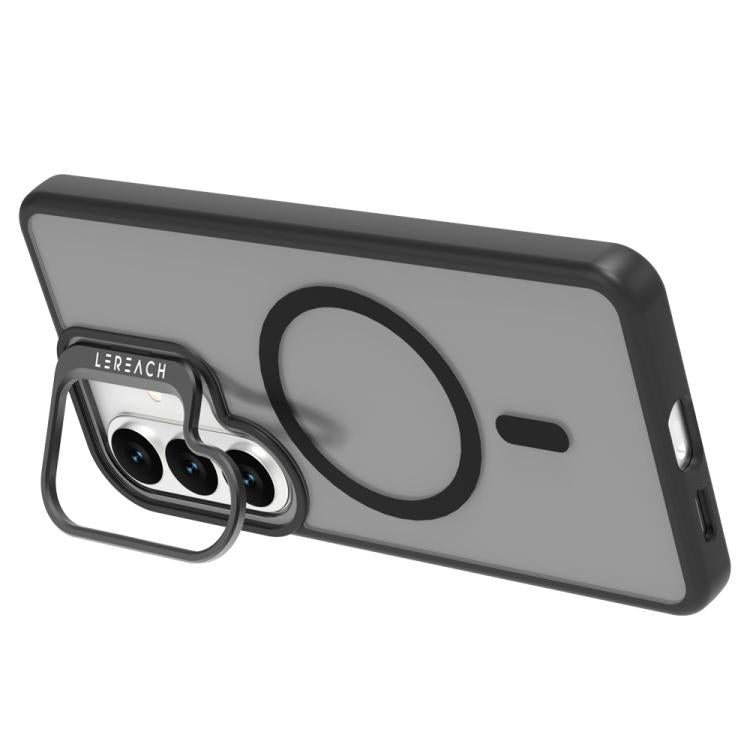 For Galaxy S26 5G LeReach Le-Luster Series Metal Lens Kickstand Magnetic Phone Case