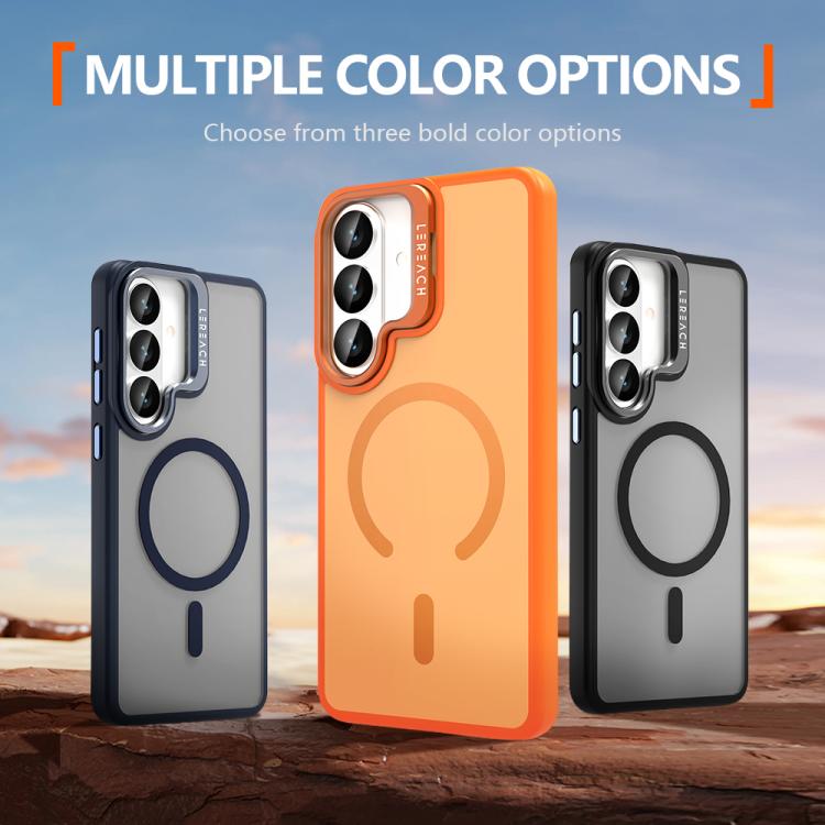 For Galaxy S26 5G LeReach Le-Luster Series Metal Lens Kickstand Magnetic Phone Case