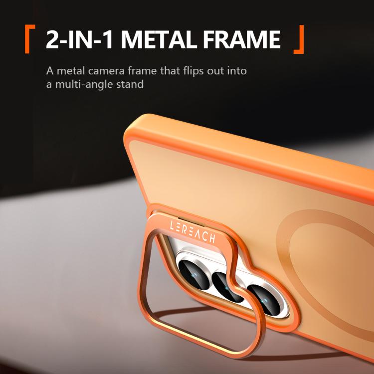 For Galaxy S26 5G LeReach Le-Luster Series Metal Lens Kickstand Magnetic Phone Case