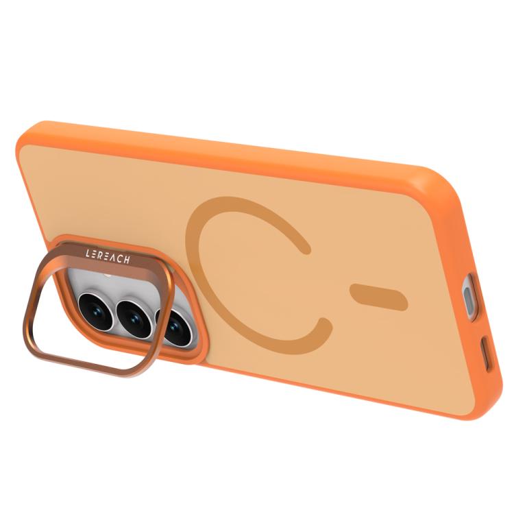 For Galaxy S25 FE 5G LeReach Le-Luster Series Metal Lens Kickstand Magnetic Phone Case