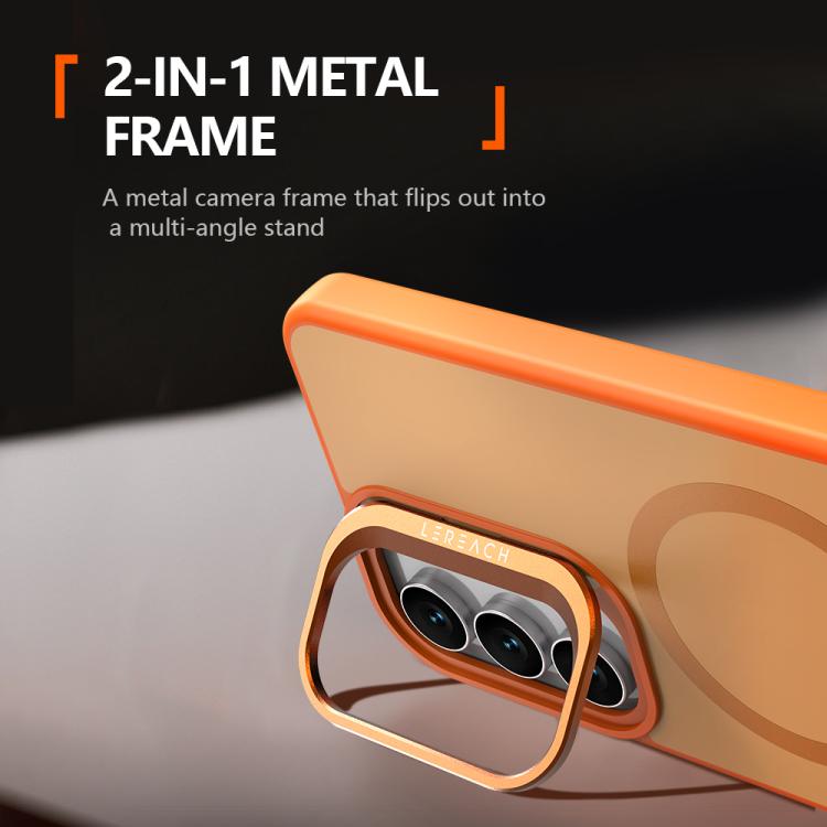For Galaxy S25 FE 5G LeReach Le-Luster Series Metal Lens Kickstand Magnetic Phone Case
