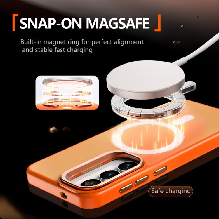 For Galaxy S25 FE 5G LeReach Le-Luster Series Metal Lens Kickstand Magnetic Phone Case