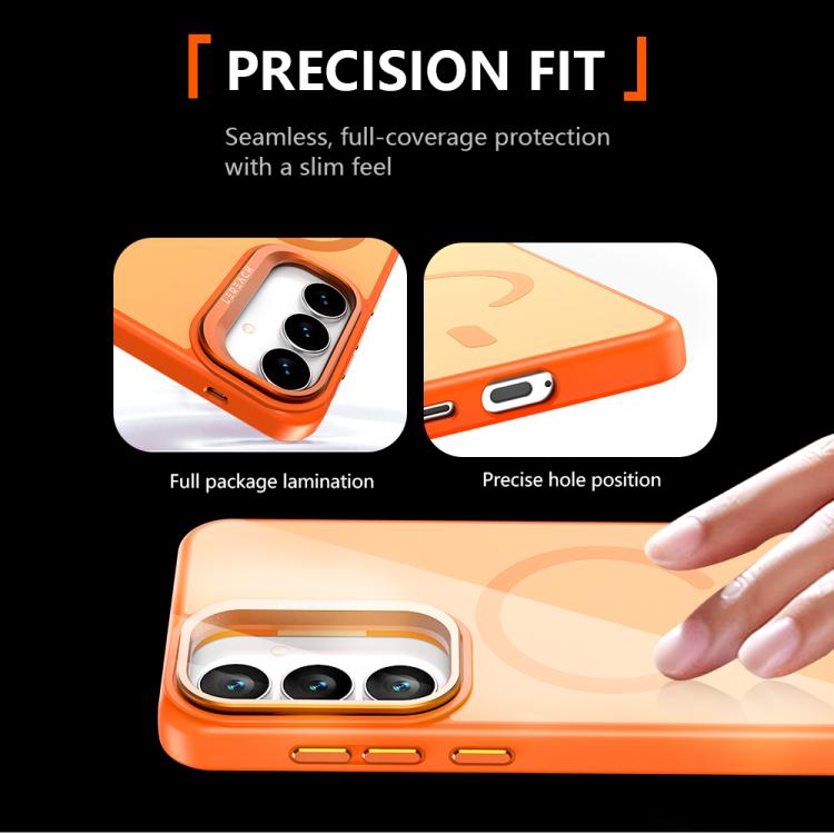 For Galaxy S25 FE 5G LeReach Le-Luster Series Metal Lens Kickstand Magnetic Phone Case