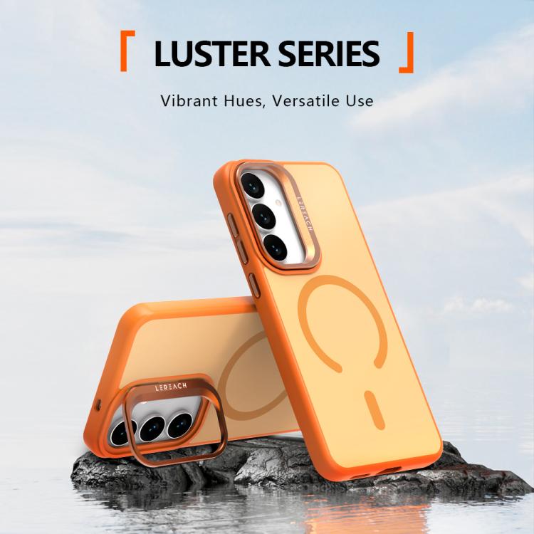 For Galaxy S25 FE 5G LeReach Le-Luster Series Metal Lens Kickstand Magnetic Phone Case