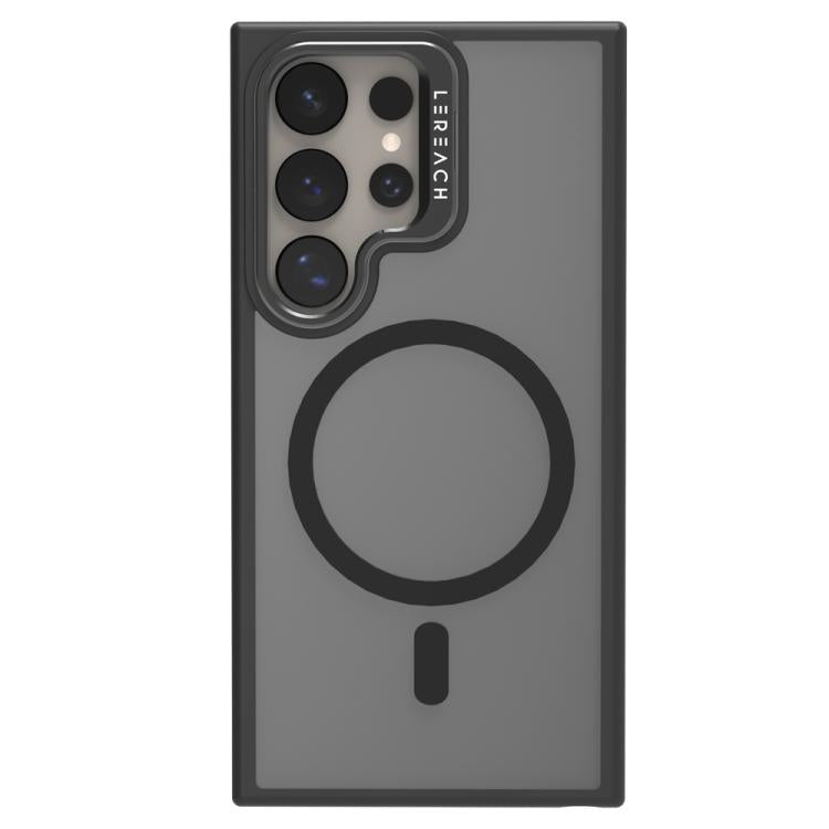 For Galaxy S24 Ultra 5G LeReach Le-Luster Series Metal Lens Kickstand Magnetic Phone Case