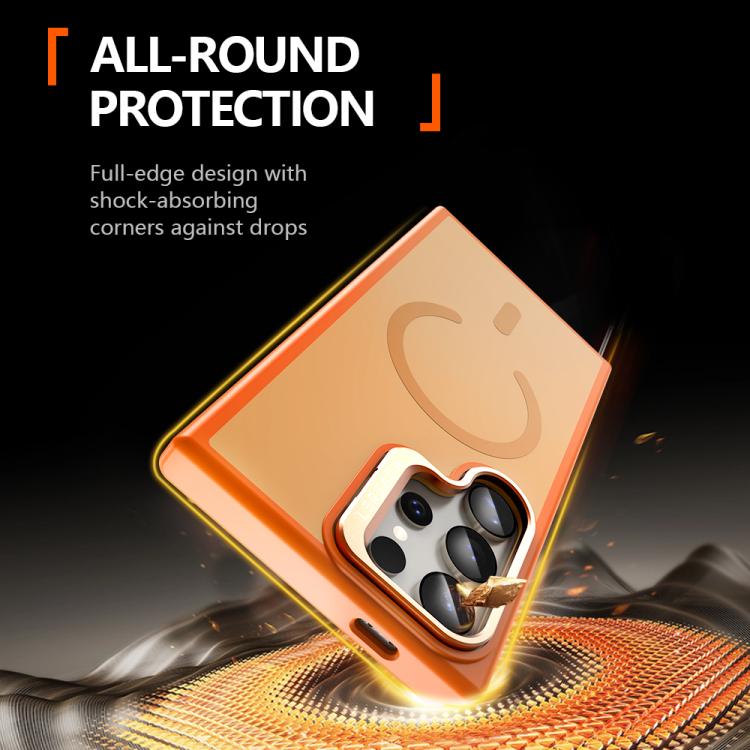 For Galaxy S24 Ultra 5G LeReach Le-Luster Series Metal Lens Kickstand Magnetic Phone Case