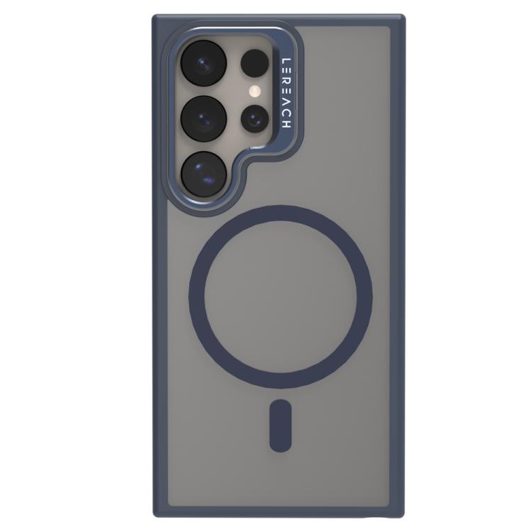 For Galaxy S24 Ultra 5G LeReach Le-Luster Series Metal Lens Kickstand Magnetic Phone Case
