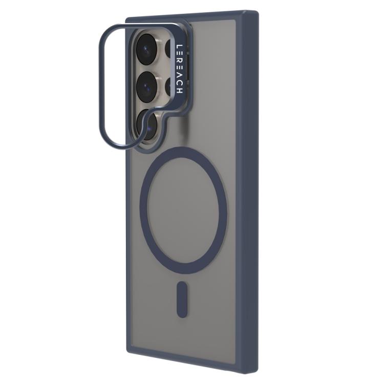 For Galaxy S24 Ultra 5G LeReach Le-Luster Series Metal Lens Kickstand Magnetic Phone Case