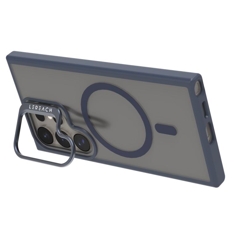 For Galaxy S24 Ultra 5G LeReach Le-Luster Series Metal Lens Kickstand Magnetic Phone Case