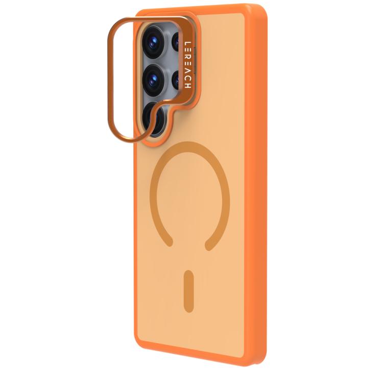 For Galaxy S25 Ultra 5G LeReach Le-Luster Series Metal Lens Kickstand Magnetic Phone Case