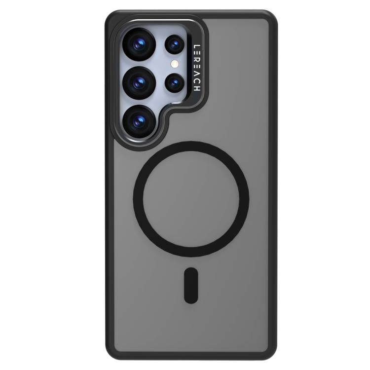 For Galaxy S25 Ultra 5G LeReach Le-Luster Series Metal Lens Kickstand Magnetic Phone Case