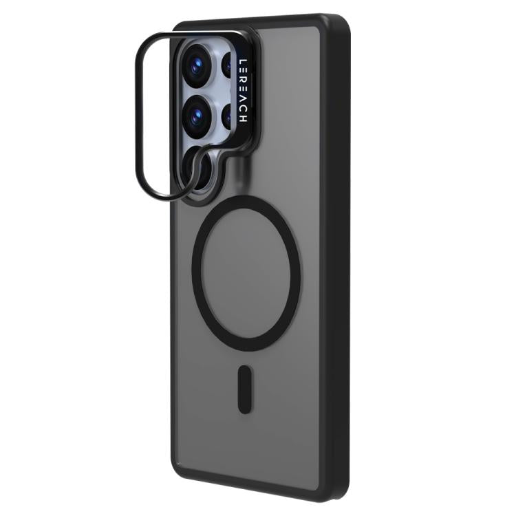 For Galaxy S25 Ultra 5G LeReach Le-Luster Series Metal Lens Kickstand Magnetic Phone Case
