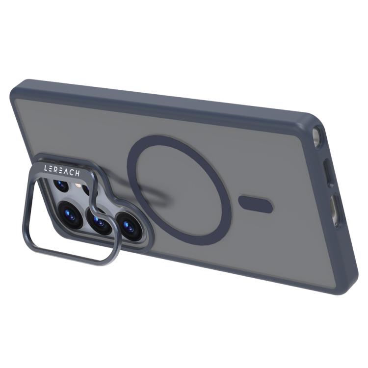 For Galaxy S25 Ultra 5G LeReach Le-Luster Series Metal Lens Kickstand Magnetic Phone Case
