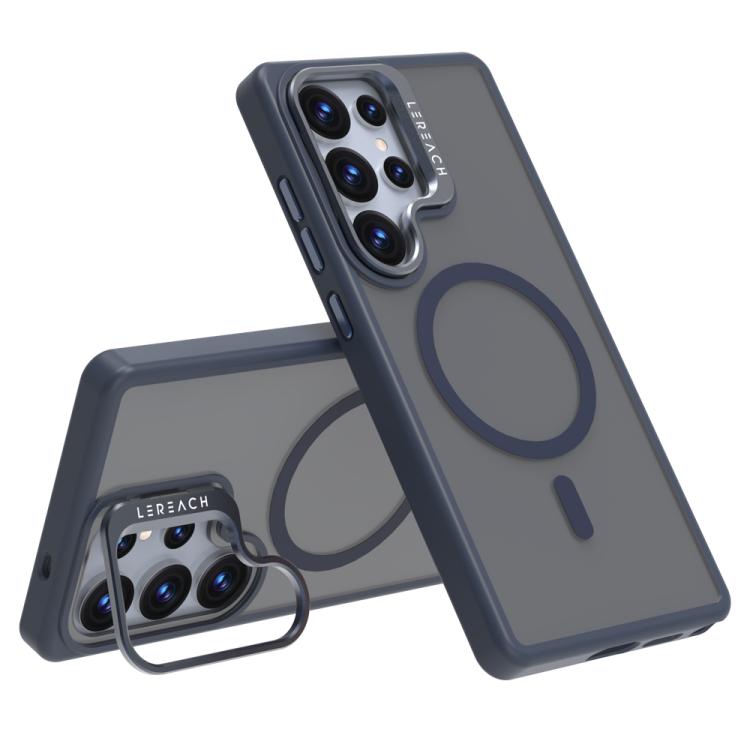 For Galaxy S25 Ultra 5G LeReach Le-Luster Series Metal Lens Kickstand Magnetic Phone Case