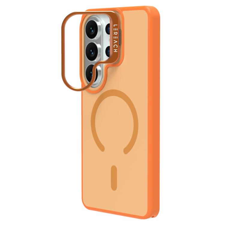 For Galaxy S26 Ultra 5G LeReach Le-Luster Series Metal Lens Kickstand Magnetic Phone Case