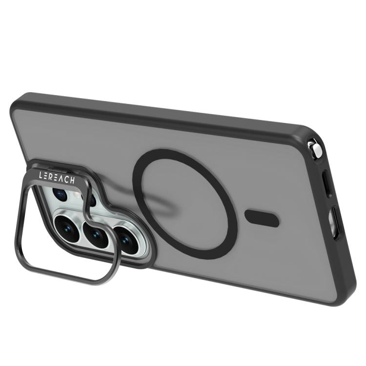 For Galaxy S26 Ultra 5G LeReach Le-Luster Series Metal Lens Kickstand Magnetic Phone Case