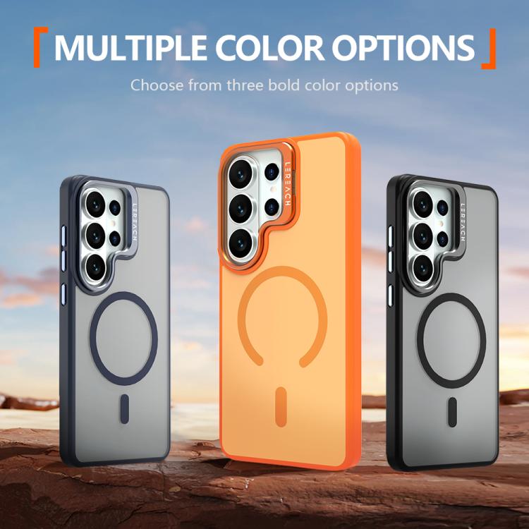 For Galaxy S26 Ultra 5G LeReach Le-Luster Series Metal Lens Kickstand Magnetic Phone Case
