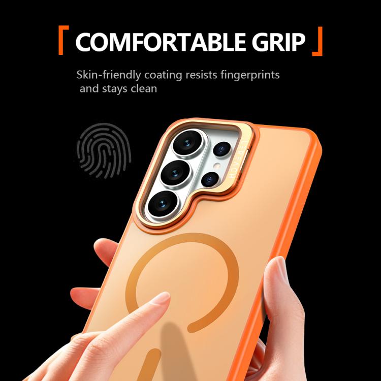For Galaxy S26 Ultra 5G LeReach Le-Luster Series Metal Lens Kickstand Magnetic Phone Case
