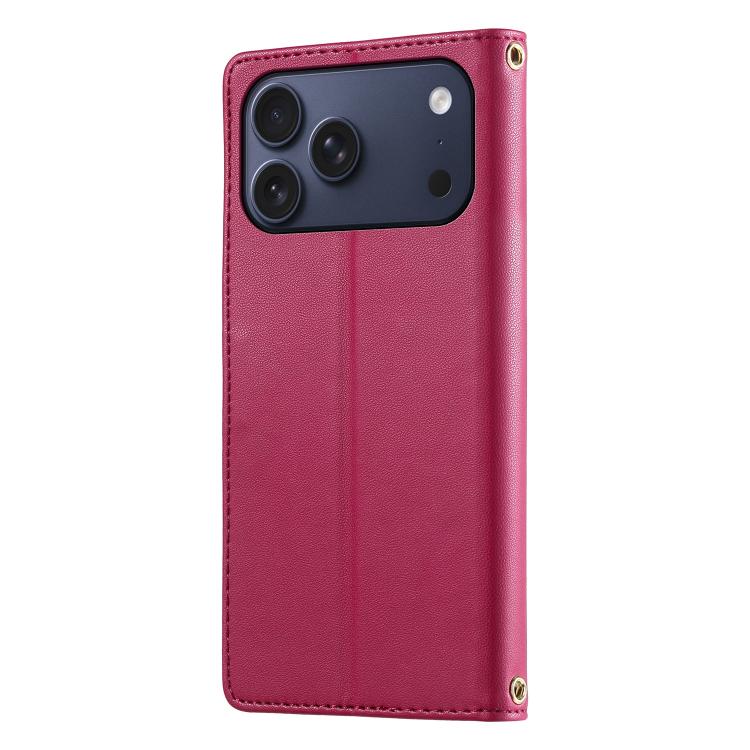 For iPhone 17 Pro Max Cute Cats Magnetic Closure Vegan Leather Phone Case with Strap