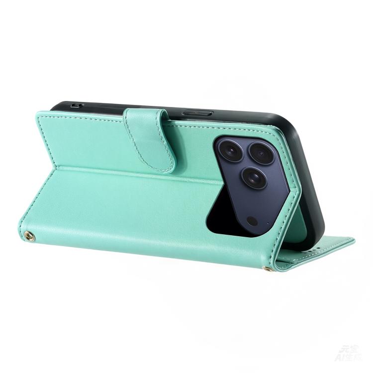 For iPhone 17 Pro Max Cute Cats Magnetic Closure Vegan Leather Phone Case with Strap