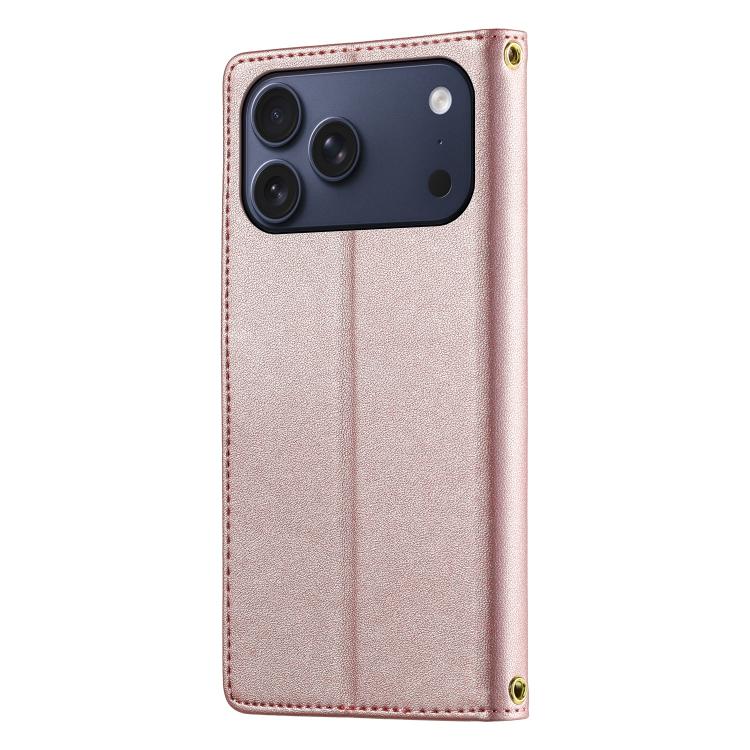 For iPhone 17 Pro Max Cute Cats Magnetic Closure Vegan Leather Phone Case with Strap