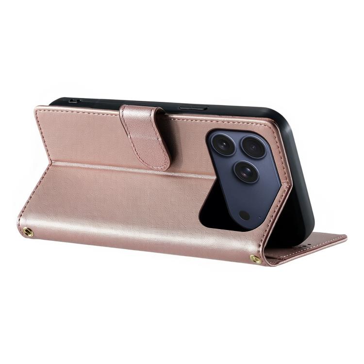 For iPhone 17 Pro Max Cute Cats Magnetic Closure Vegan Leather Phone Case with Strap