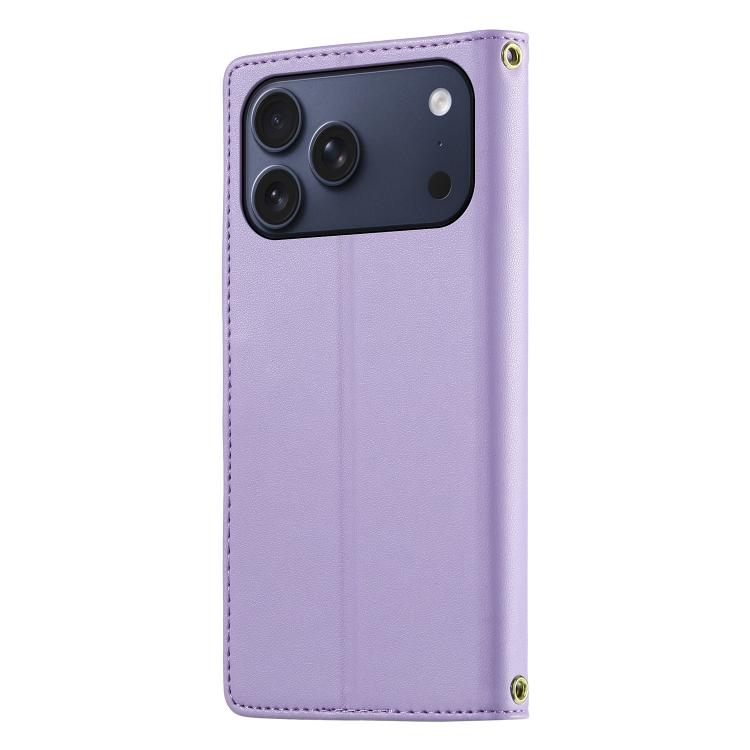 For iPhone 17 Pro Max Cute Cats Magnetic Closure Vegan Leather Phone Case with Strap