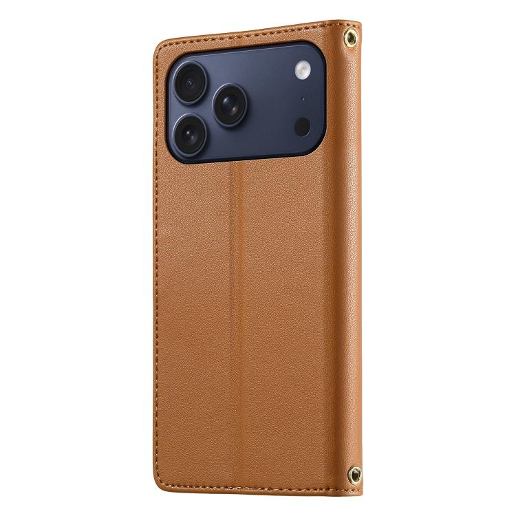 For iPhone 17 Pro Max Cute Cats Magnetic Closure Vegan Leather Phone Case with Strap