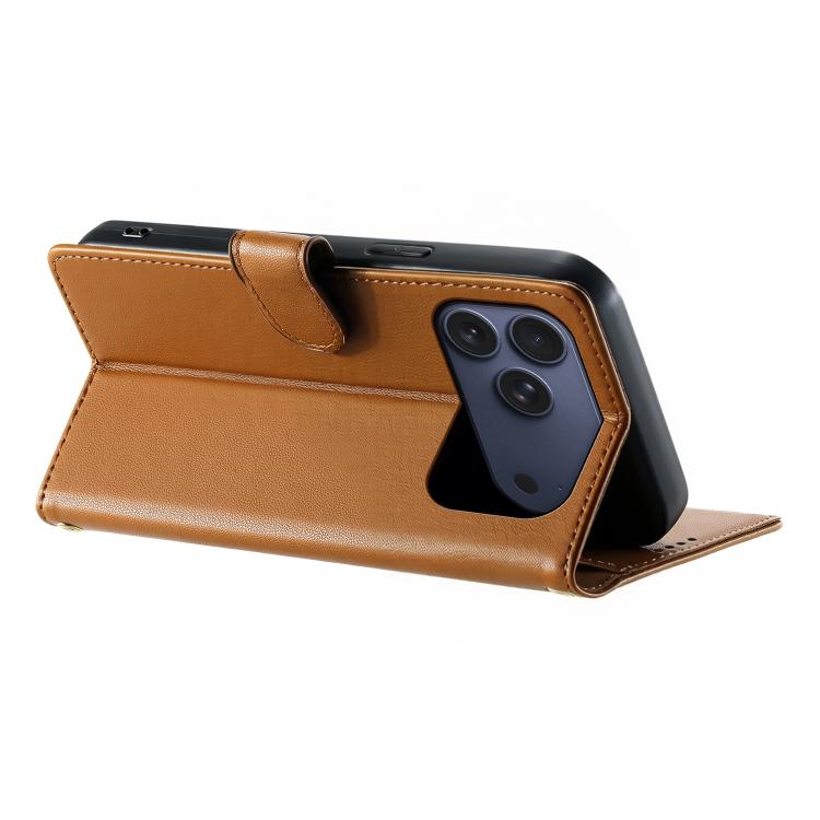 For iPhone 17 Pro Max Cute Cats Magnetic Closure Vegan Leather Phone Case with Strap
