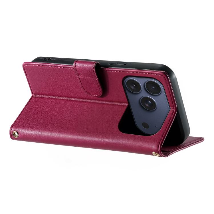 For iPhone 17 Pro Cute Cats Magnetic Closure Vegan Leather Phone Case with Strap