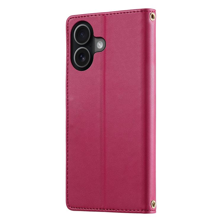 For iPhone 17 Cute Cats Magnetic Closure Vegan Leather Phone Case with Strap