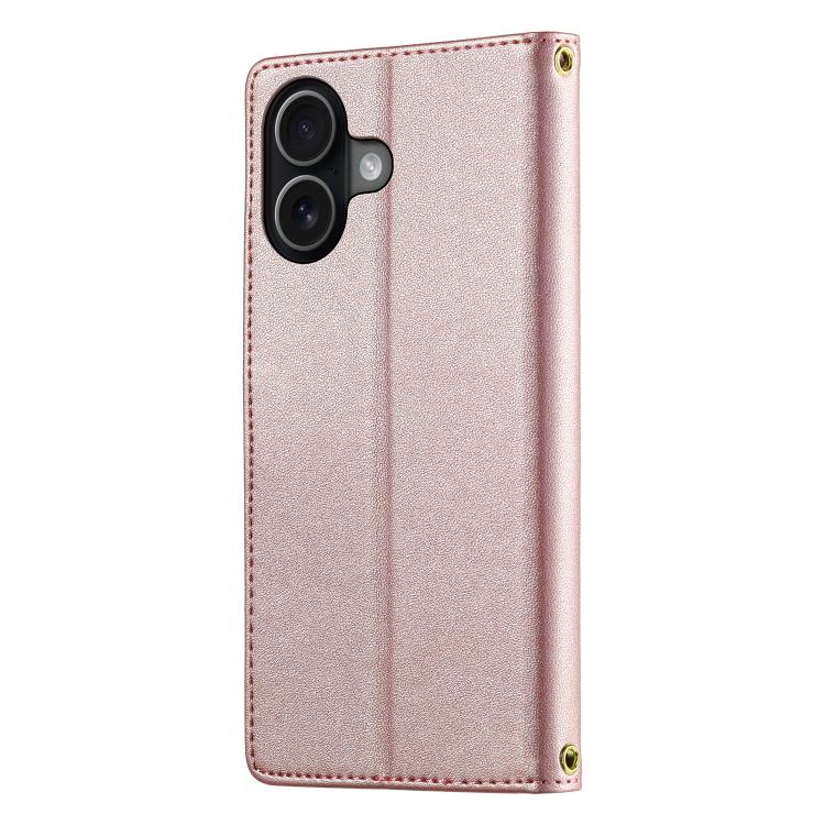 For iPhone 17 Cute Cats Magnetic Closure Vegan Leather Phone Case with Strap
