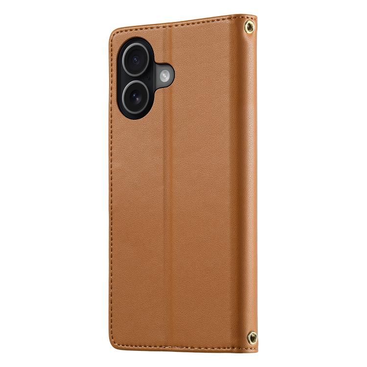 For iPhone 17 Cute Cats Magnetic Closure Vegan Leather Phone Case with Strap