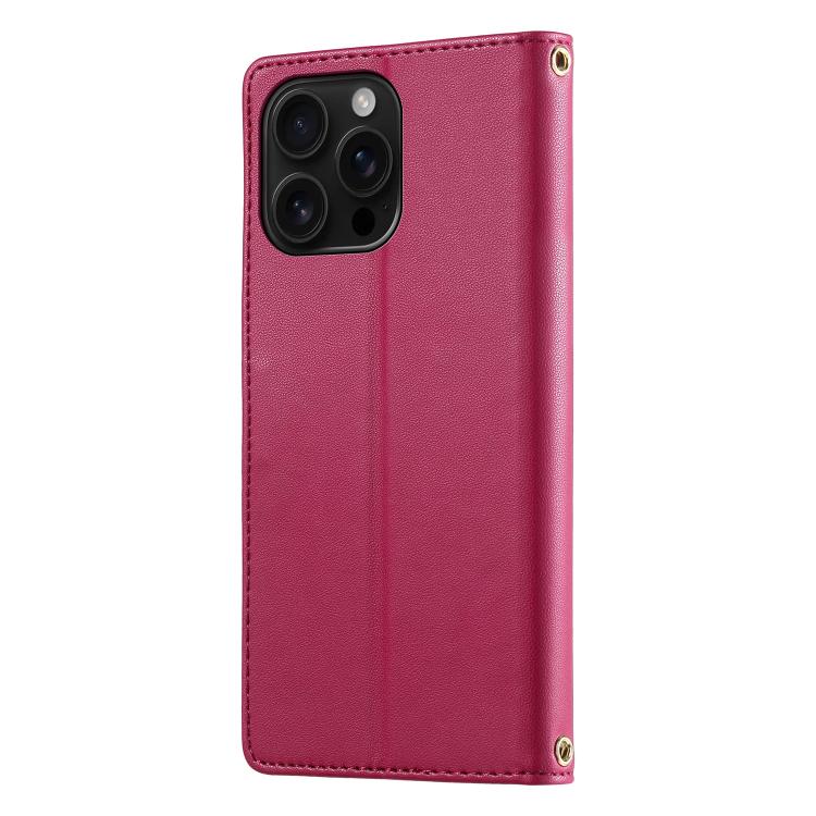 For iPhone 16 Pro Max Cute Cats Magnetic Closure Vegan Leather Phone Case with Strap