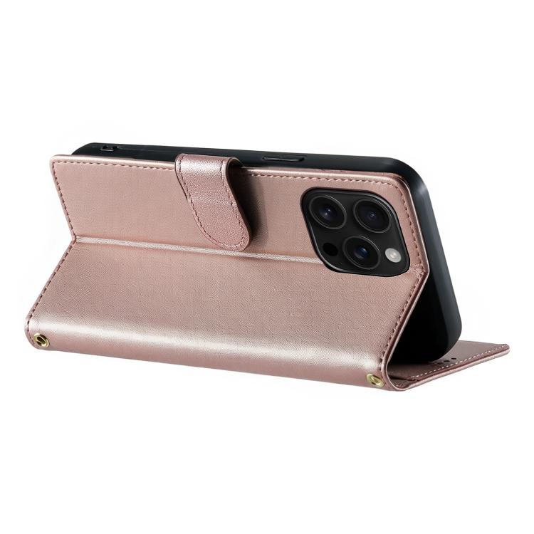 For iPhone 16 Pro Max Cute Cats Magnetic Closure Vegan Leather Phone Case with Strap