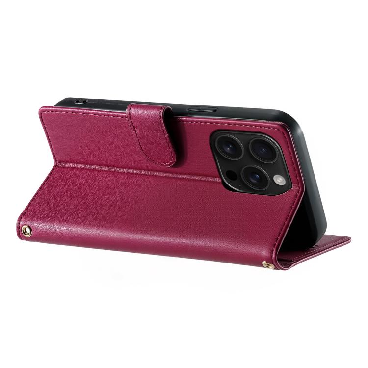 For iPhone 16 Pro Cute Cats Magnetic Closure Vegan Leather Phone Case with Strap